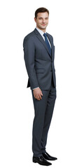 Obraz na płótnie Canvas Businessman, smiling businessman, isolated, transparent background, no background. PNG.