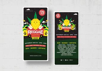 Reggae Rhythms Vibrant Music Festival Flyer Layout
