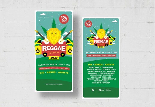 Reggae Rhythms Vibrant Music Festival Flyer Layout
