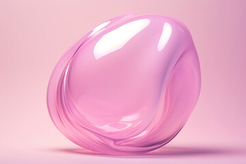 Obraz premium Abstract pink fluid art blob resembling cells and chemistry, creating a vibrant and glossy visual concept.