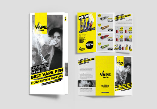 Vape Shop Vapes Galore Flyer Trifold Layout