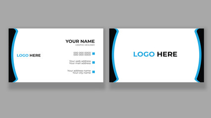 Business Card Layout.double sided business card template modern and clean style .