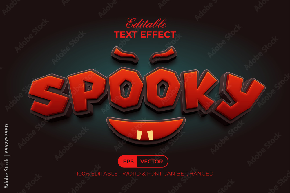Poster spooky text effect style. editable text effect.