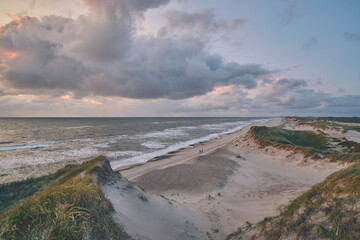 Erosion at dunes at danish west coast. High quality photo - 652757634
