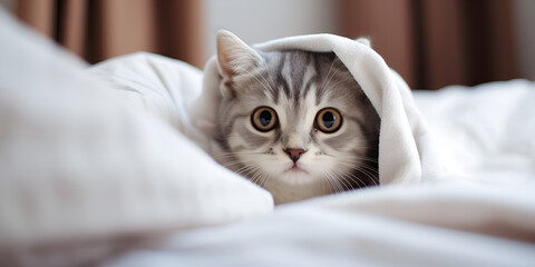 leeping Beauty: Portrait of an Adorable Scottish Fold Kitten,Cute Cat Wallpapers 