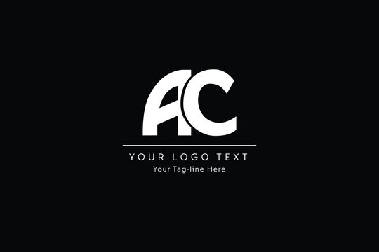 AC elegant logo template in White color, vector file .eps 10, text and color is easy to edit