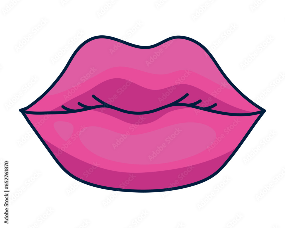 Poster nineties pop art style mouth