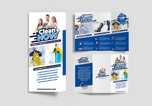 Professional Cleaning Service Trifold Flyer Layout
