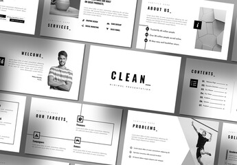 Clean Minimal Business Presentation Design Template