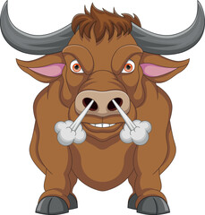 angry bull cartoon