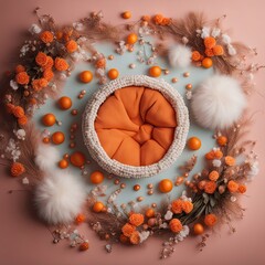 Naklejka premium Pearls Newborn Digital Backdrop photography background newborn baby boy girl fur props pearls newborn photo shoot pearls overlay newborn fur