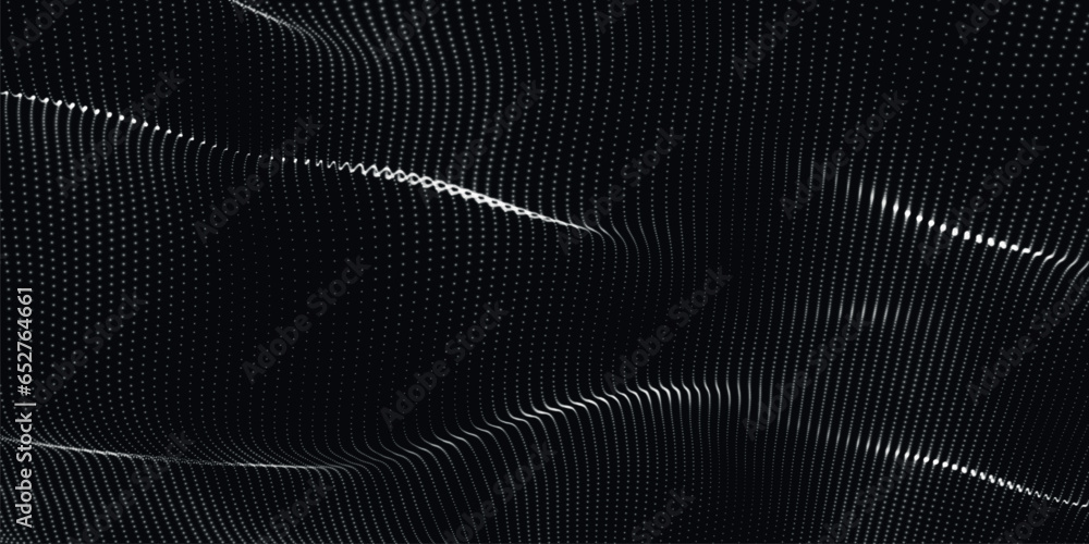 Aufkleber abstract digital particle wave. futuristic dotted wave. technology background vector. vector illustr