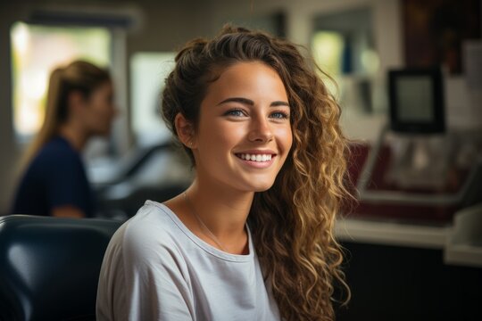  Dentist educating patients on the importance of regular dental check ups, Generative AI