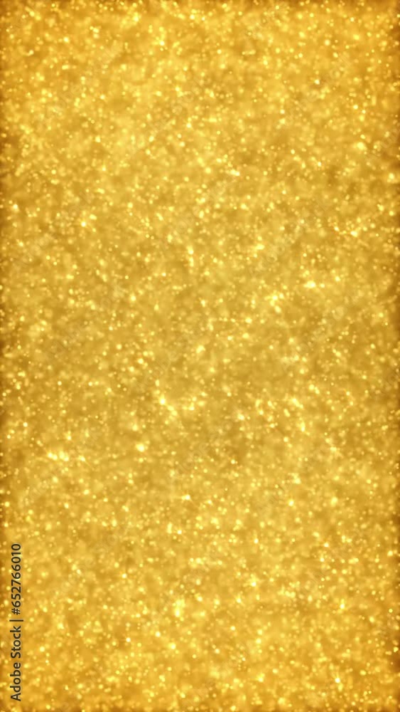 Wall mural looped animated texture of many golden light particles in vertical composition format