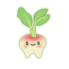 Cute radish vegetable sticker 
