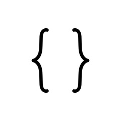 Bracket parenthesis, text brackets, braces, quote, banner icon set