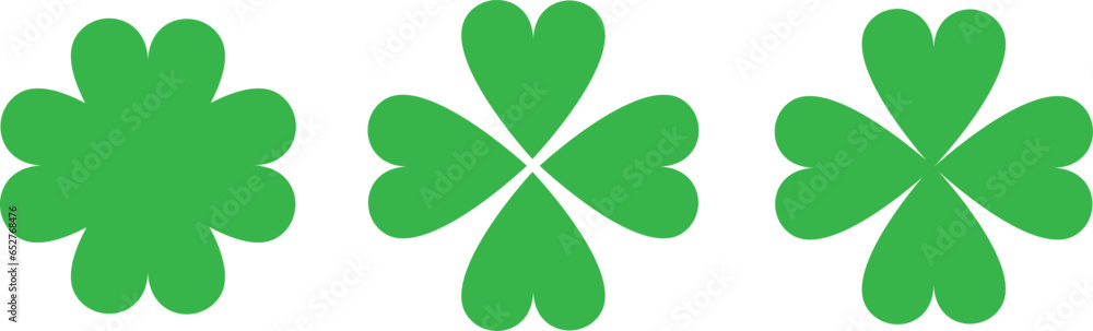 Poster vector design of three clovers isolated on a white background