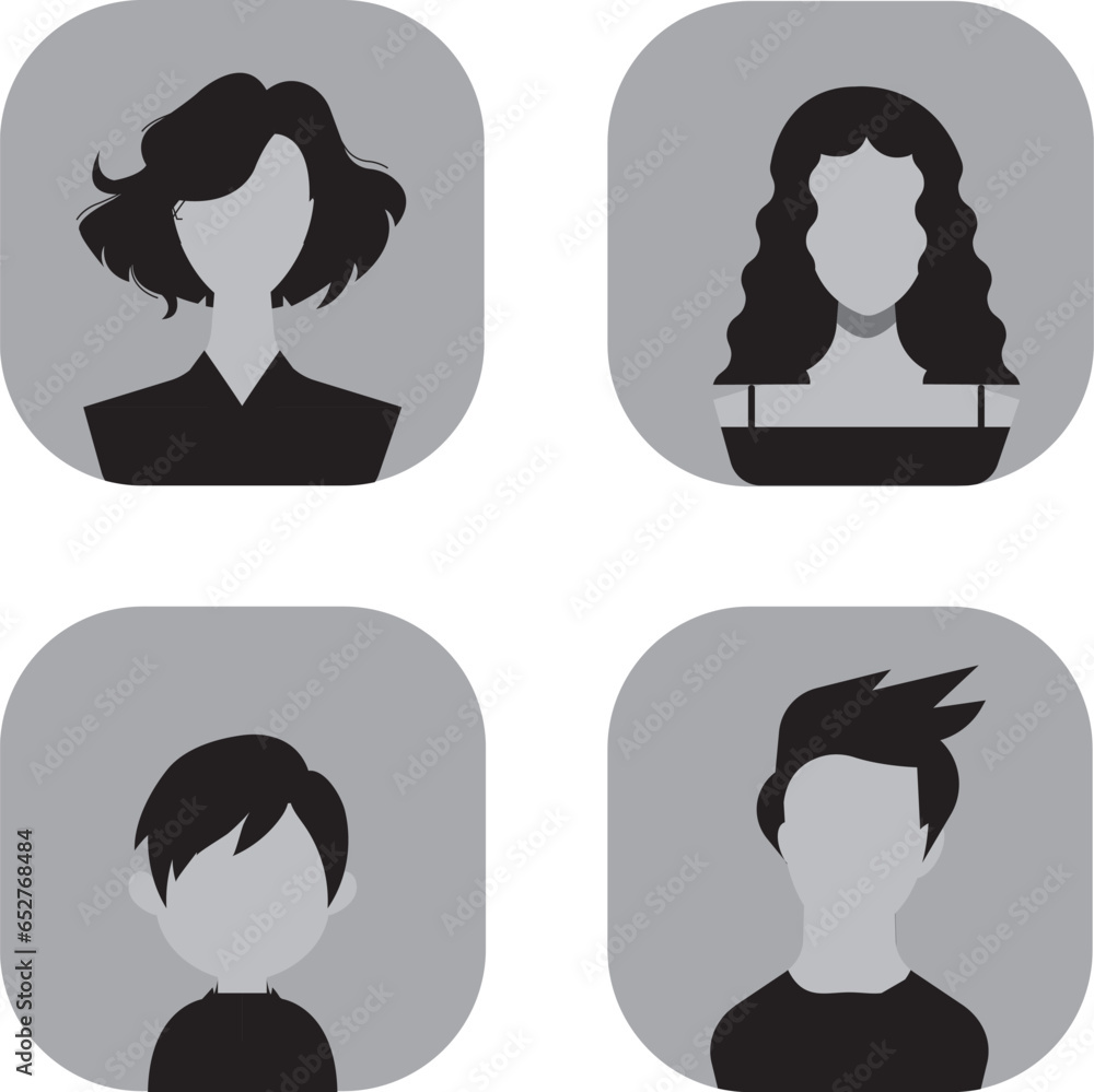 Aufkleber vector design of a set of four user icons isolated on a white background