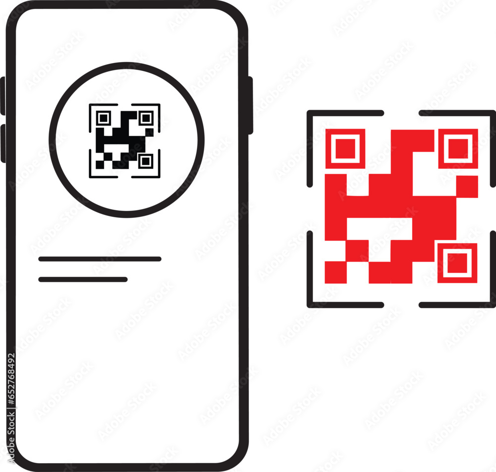 Aufkleber vector design of a mobile phone with a qr code vaccine certificate