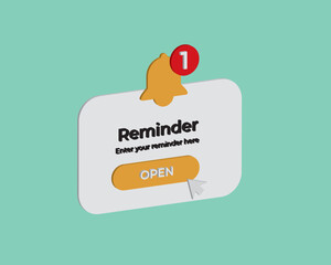 Vector illustration of a reminder notification icon