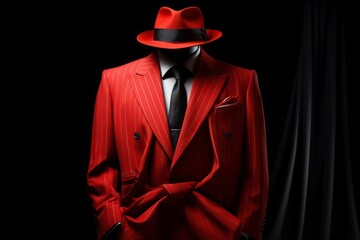 Zoot suit emblematic of 1940s jazz culture, Generative AI