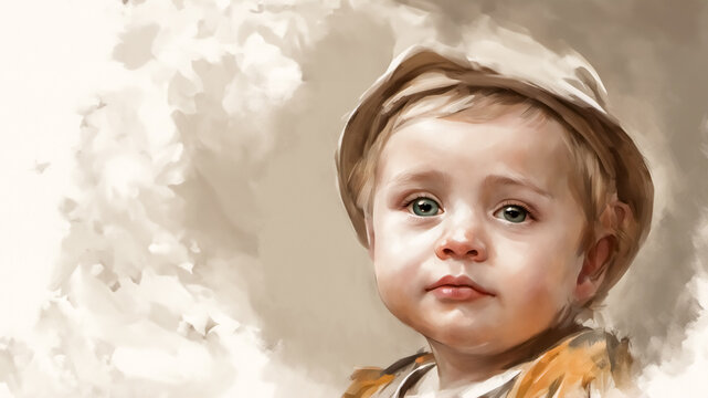 Dipinto di un volto di bambino