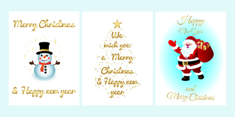 A set of greeting cards for Christmas and New Year