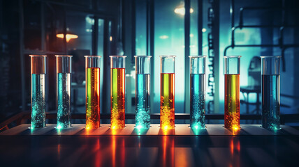 Colorful test-tube in laboratory.