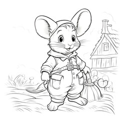 mouse and cheese cartoon, rabbit, cartoon, Ai generated