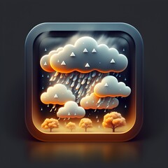 a weather ios app icon digital art 3d 