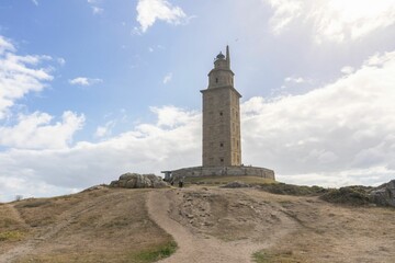 Fototapeta na wymiar Tower of Hercules in the capital of A Coruna, Galicia, Spain