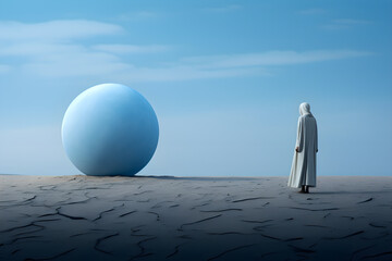 Obraz premium spaceship and earth