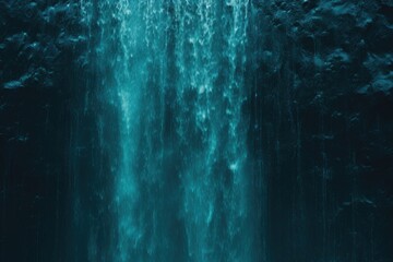 Blue and Teal Waterfall Minimalism in a negative artistic space. Visual abstract metaphor. Geometric shapes with gradients.