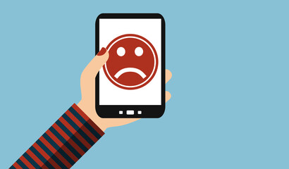 Ärger oder Unzufriedenheit online mit dem Smartphone