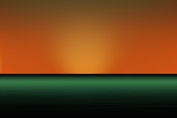 Brown and Green Sunset Minimalism in a negative artistic space. Visual abstract metaphor. Geometric shapes with gradients.