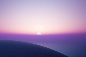 Gray and Purple Sunset Minimalism in a negative artistic space. Visual abstract metaphor. Geometric shapes with gradients.