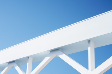White and Blue Bridge Minimalism in a negative artistic space. Visual abstract metaphor. Geometric shapes with gradients.