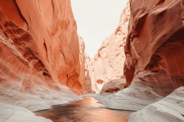 Orange and Gray Canyon Minimalism in a negative artistic space. Visual abstract metaphor. Geometric shapes with gradients.