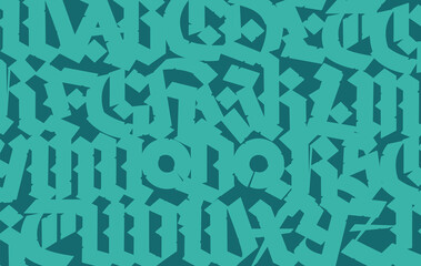 Pattern, ornament in the Gothic style. Vector. Alphabet. Calligraphy and lettering. Medieval latin letters. Graphic elements for corporate identity for the company. Elegant font for tattoos.