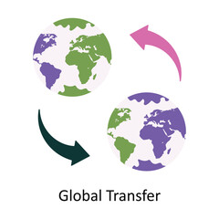 Naklejka premium Global Transfer vector Flat Icon Design illustration. Symbol on White background EPS 10 File
