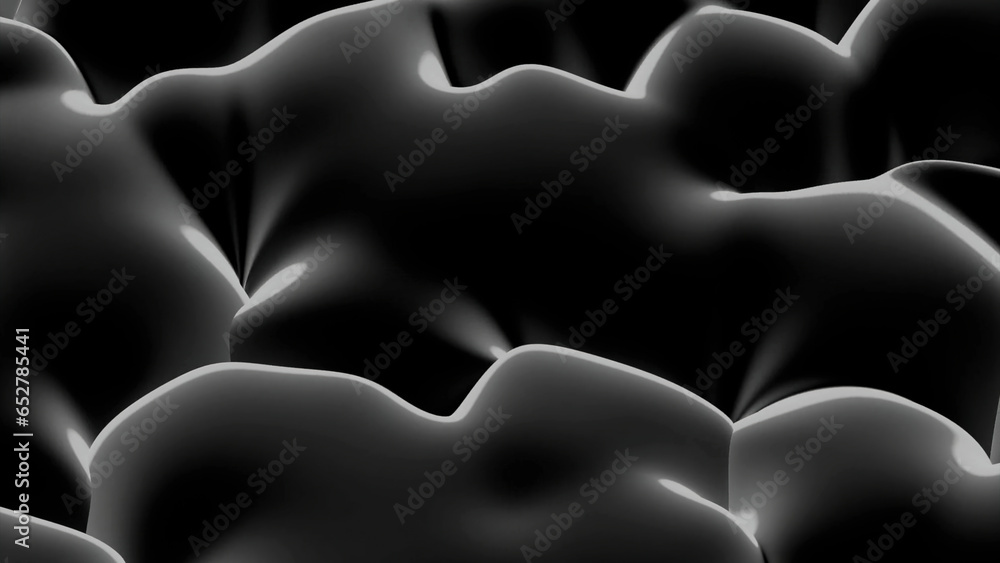 Aufkleber black background with white and yellow lines. design. huge iridescent bubbles of large sizes that ar