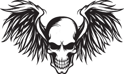 teschio  feroce, cattivo, ali, corna
