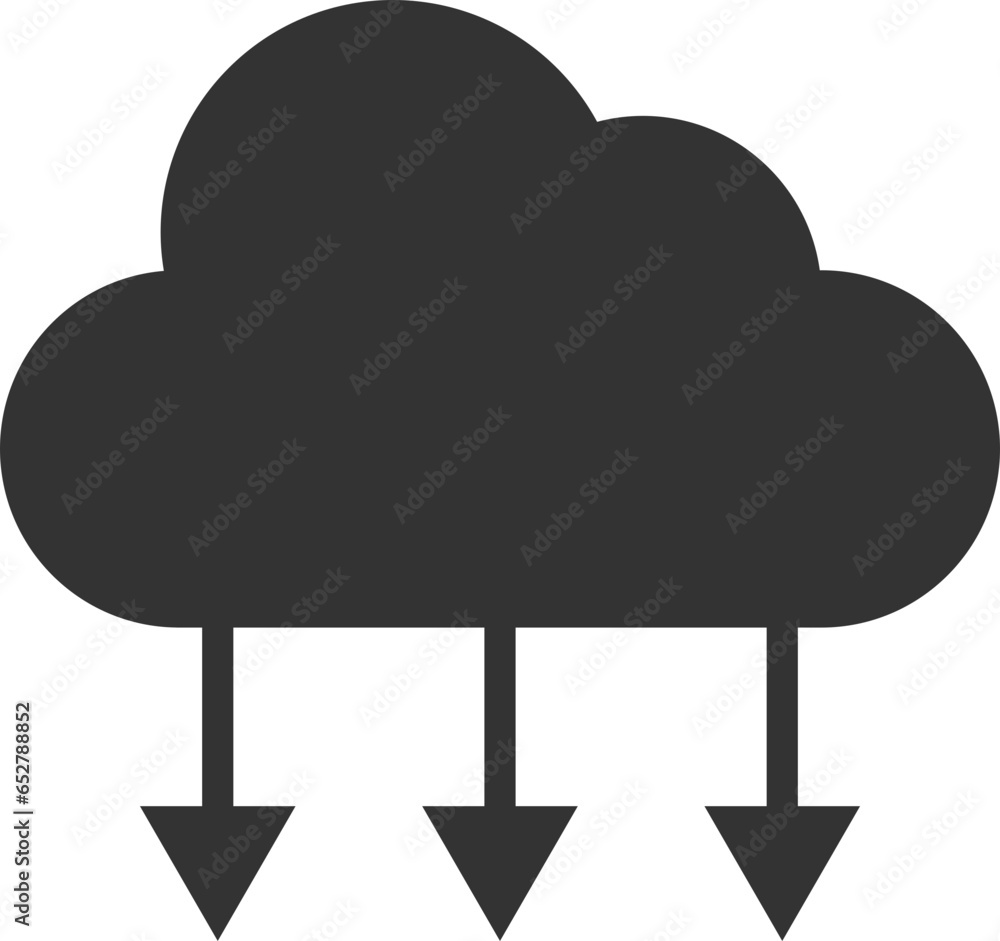 Poster technology icon vector cloud computing connection. big data global server. line design symbol.