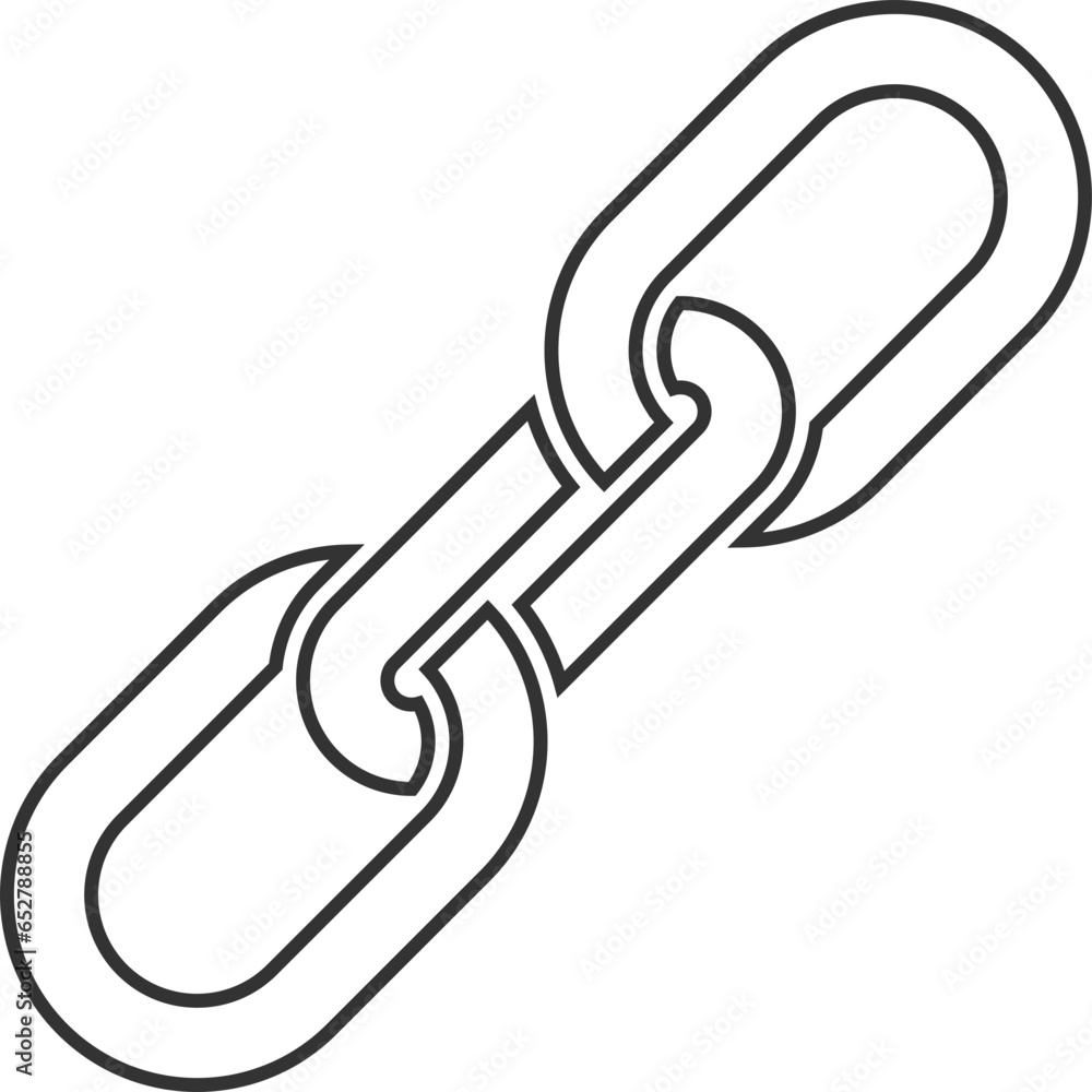 Poster chain link vector icon. chainlet element flat design. concept connection symbol isolated on white ba