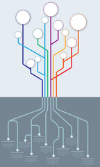 Business tree timeline infographics.