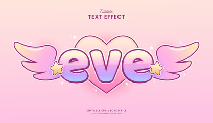 decorative pastel angel editable text effect vector design