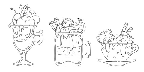 vector illustration clipart coffee cocktail drink drawing line