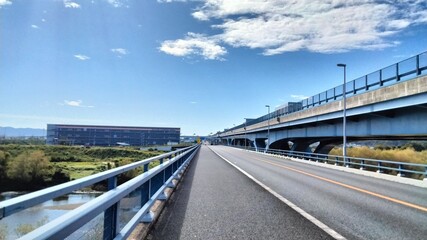 National Route 478, spanning the Uji and Katsura rivers, Kyoto, Japan
