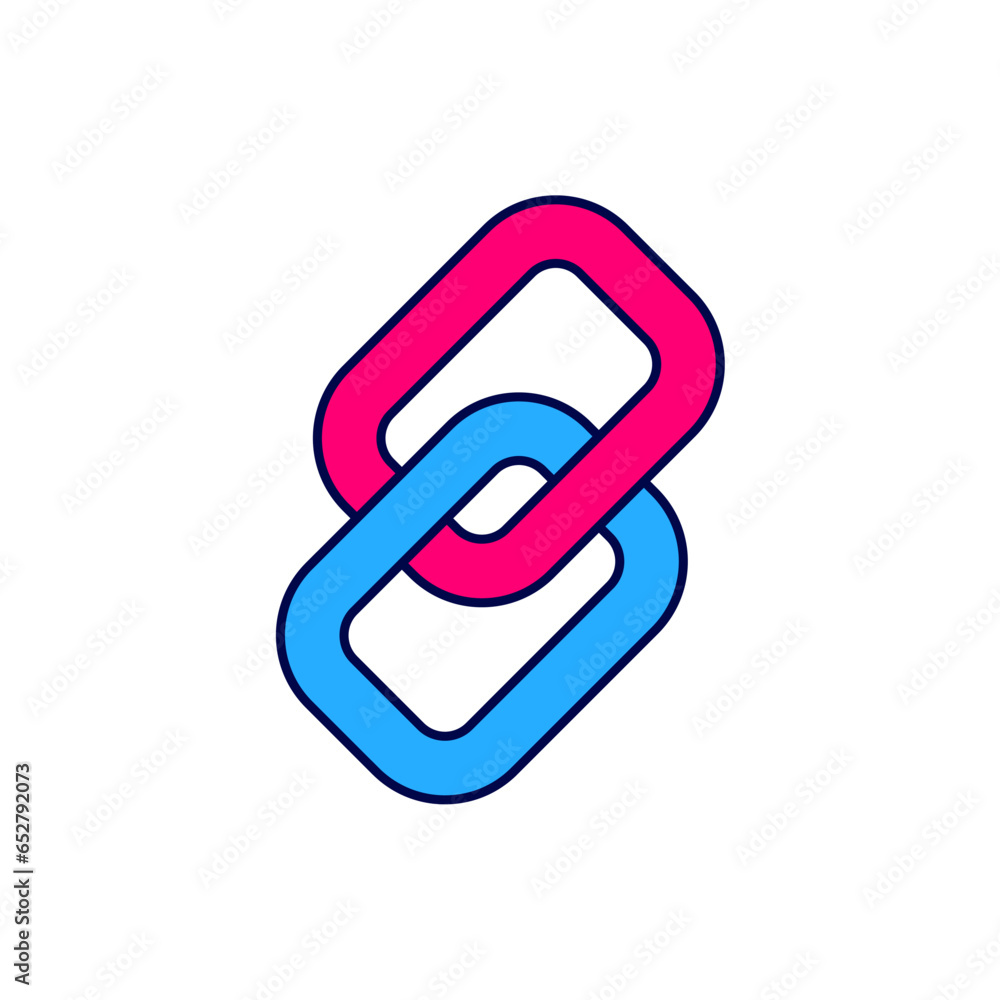 Poster filled outline chain link icon isolated on white background. link single. hyperlink chain symbol. ve