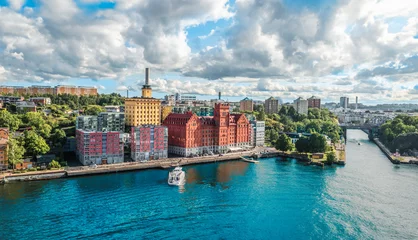 Photo sur Plexiglas Stockholm Panoramic view of city skyline Stockholm Sweden.